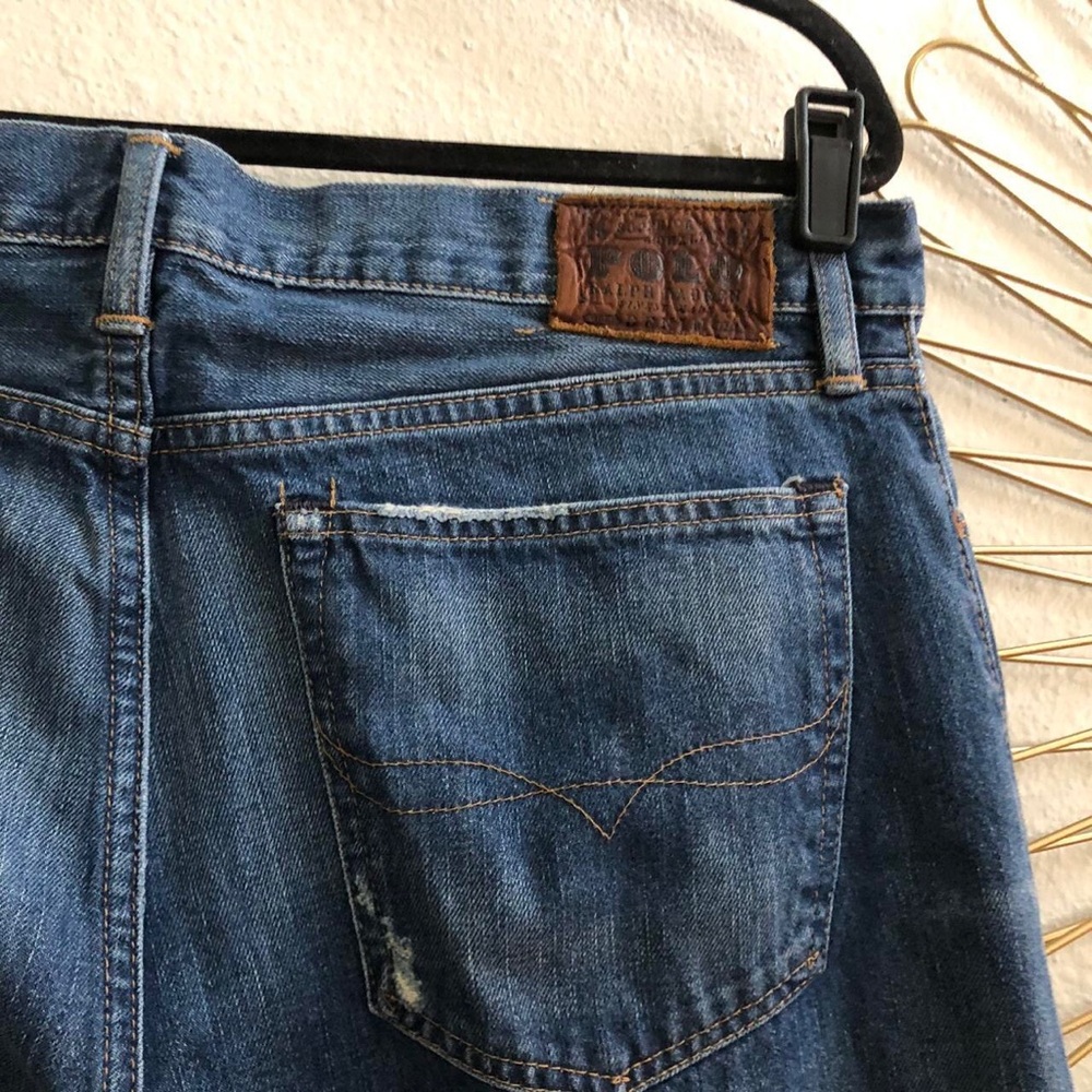 Polo Ralph Lauren RL Jeans Men 35x32 Vintage Style Superior Denim Distressed